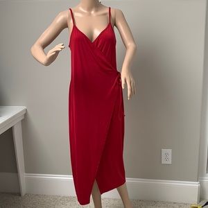 ASOS Long Wrap Formal Cocktail Dress Red Size 12
